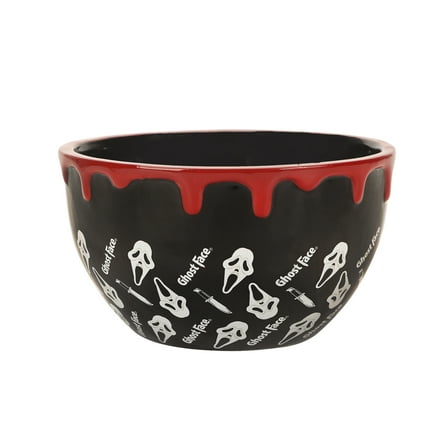 Ghostface Mask All-Over Print Black Sculpted Ceramic Ramen Bowl