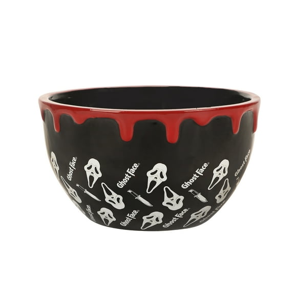 Ghostface Mask All-Over Print Black Sculpted Ceramic Ramen Bowl