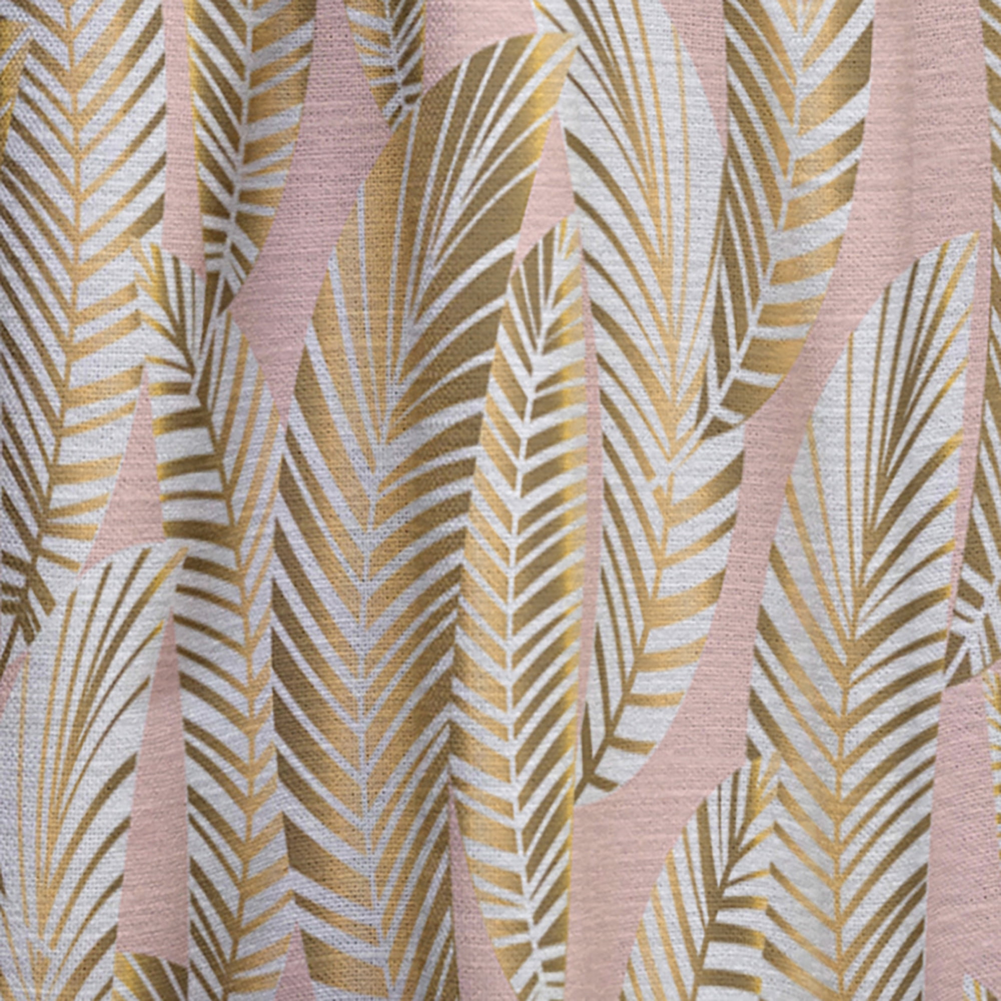 Designart 'Palm Golden Leaves I' Mid-Century Modern Curtain Panel