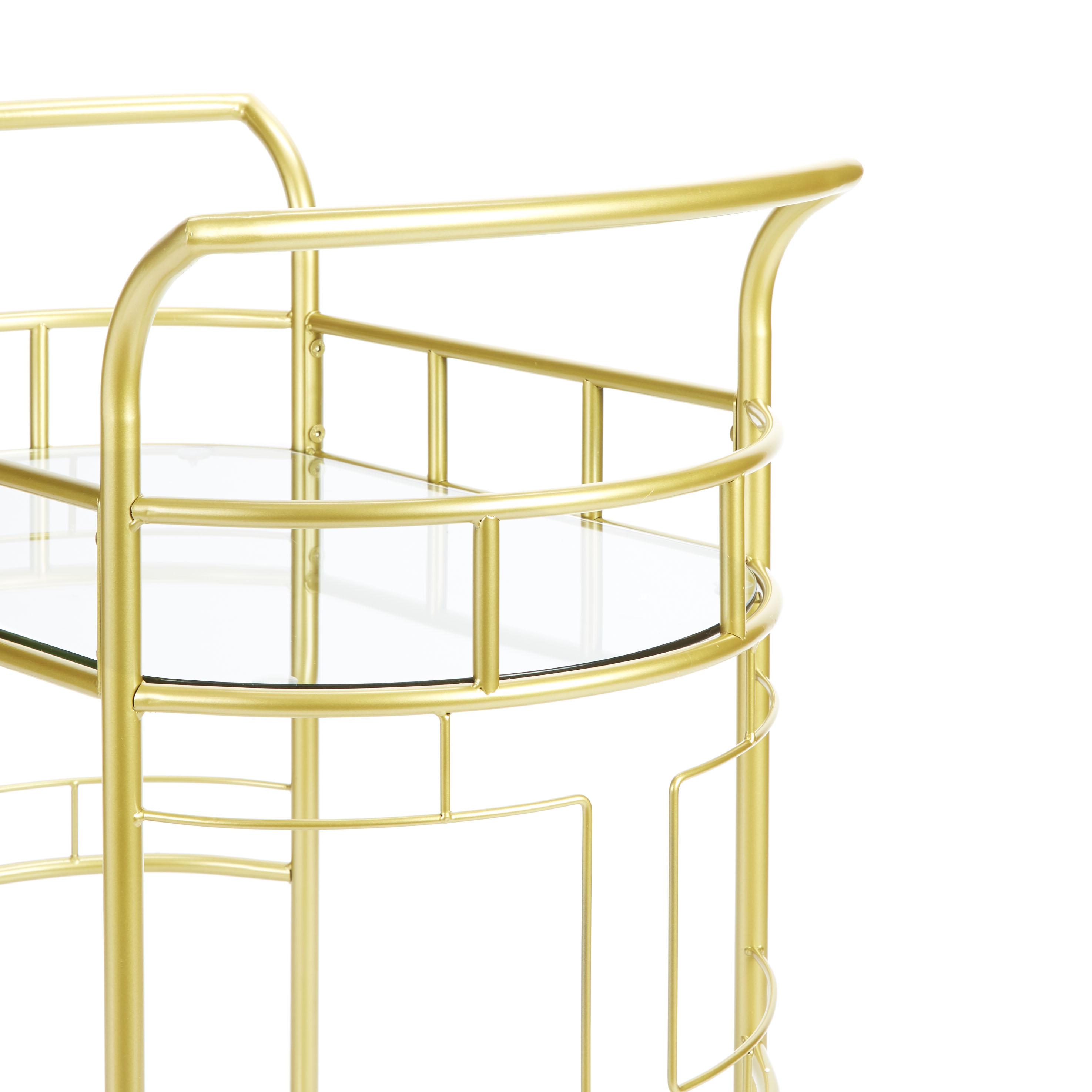 Better Homes & Gardens Fitzgerald Bar Cart with Matte Gold Metal Finish, 2-Tiers - image 4 of 10