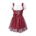 thumbnail image 2 of IWRICH Womens Oktoberfest 2 Piece Sets German Bavarian Dirndl Puff Sleeves with Apron Carnival Festival Halloween Party Dress Red XL, 2 of 5