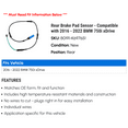 thumbnail image 2 of Rear Brake Pad Sensor - Compatible with 2016 - 2022 BMW 750i xDrive 2017 2018 2019 2020 2021, 2 of 2