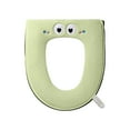 thumbnail image 2 of YgkuHd Toilet Seat Cover, Zipper Model Toilet Seat Household Embroidery Sitting Washer Toilet Seat Cover Cute WasherUniversal Toilet Seat Washable D Shapetoilet Seat Cushion (Green), 2 of 6