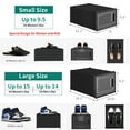 thumbnail image 3 of Dextrus Shoe Box Family Kit Clear Shoe Storage Organizers, Set of 18 PCS, 6 Small Size, 6 Medium Size, 6 X-Large Size Shoe Case Container Stackable Shoe Storage Box Drawer, Black, 3 of 8