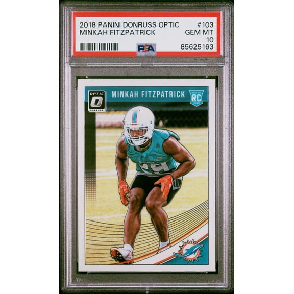 Graded 2018 Panini Donruss Optic Minkah Fitzpatrick #103 Rookie RC Football Card PSA 10 Gem Mint