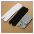 thumbnail image 5 of 6 Pairs Japanese Flip Flop Sandal Split Toe Tabi Geta Zori Socks White+Black+Grey, 5 of 6