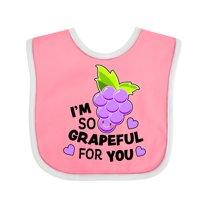 Inktastic Im So Grapeful for You with Cute Grapes Boys or Girls Baby Bib