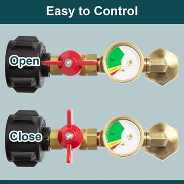 Aazon.co : Propane Refill Adapter With Valve And Gauge, 20lb To 1lb