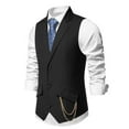 thumbnail image 4 of Bcfgryg Mens Fashion Stripes Medieval Retro Casual Suit Vest Lightweight Men's Jacket For Hiking Black L, 4 of 5