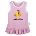 thumbnail image 2 of iDzn New to the Coop Chicken Funny Dresses For Baby, Newborn Babies Skirts, Infant Princess Dress, 0-24M Kids Graphic Clothes (Pink Sleeveless Dresses, 0-6 Months), 2 of 4