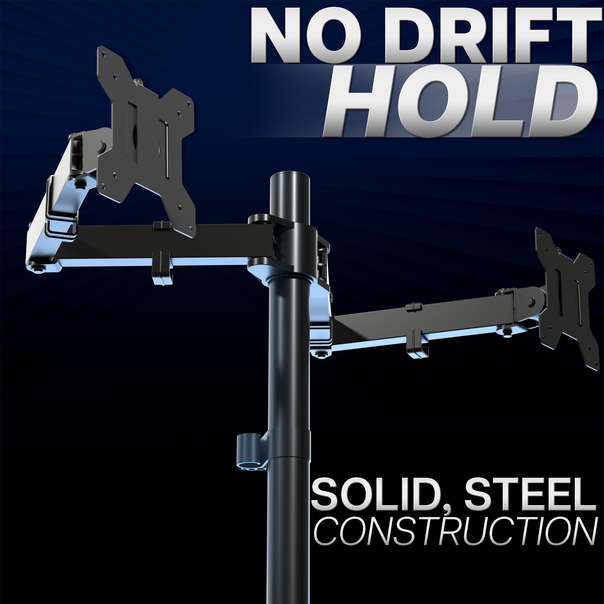 VIVO Black Dual Monitor Desk Mount Adjustable Stand, Fits Screens up to 32"