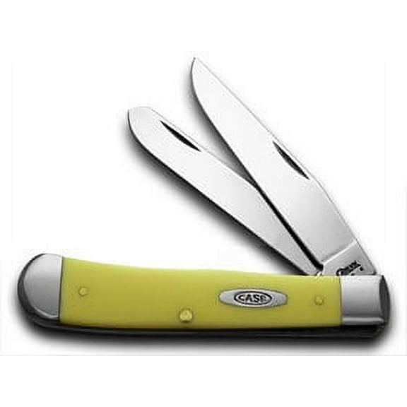 Case XX Knives Yellow Delrin Synthetic Trapper Carbon Steel Pocket Knife 71103