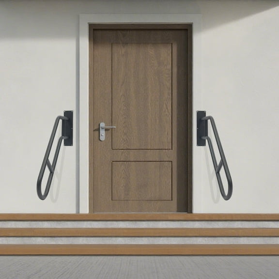 2pcs-30in Handrails for Outdoor Steps, Wall Mounted Handrail, Stair Handrails