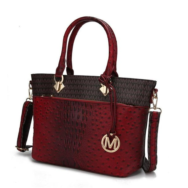 MKF Collection par Mia K. Grace Signature & Croc Gaufré Sac Fourre-Tout par Mia K. - Rouge