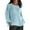 Sky Blue, variant on JIUKE Linen Shirts for Women Plus Size 3/4 Length Sleeve Tops Casual Loose Fitted Round Neck Summer Tees