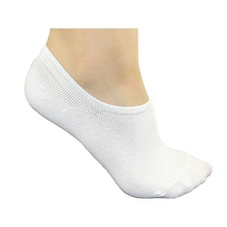 DL furniture 6 Pairs Cotton No Show Athletic Socks Thin Loafers Non Slip Boat Liners White
