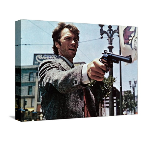 Art.com Dirty Harry, Clint Eastwood, 1971 Stretched Canvas Print Wall Art, 16" x 12"