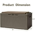 thumbnail image 2 of SEEKOL 100 Gallon Deck Box, Waterproof Resin Outdoor Storage Box with Cushion for Outside, Large Outdoor Storage Bench Cabinet Lockable for Patio Furniture and Garden Tools (Brown), 2 of 4
