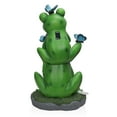 thumbnail image 2 of Alpine Corporation Solar Stacked Frog Statue with LED Lighted Eyes - Large, 2 of 5