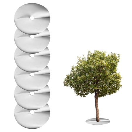 Uxcell 6pcs Tree Mulch Ring 9.8 Inch Non-Woven Round Tree Protector Weed Barrier Mat Plant Cover Rings for Weed Grass Control Root Protection Silver
