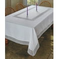 thumbnail image 2 of Treasure Macrame Lace - Linen Look - Tablecloth White 70" by 144" Oblong / Rectangle, 2 of 2