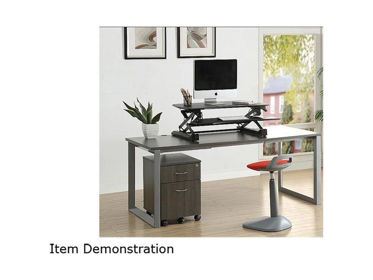 Universal Sit-to-Stand Desk Riser, Gas-Powered, 32", Black - image 4 of 4