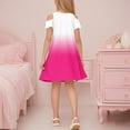 thumbnail image 7 of Ashirexll Summer Dresses for Teens, Girls Dresses Size 10-12, Girls' Short Sleeve Round Neck Dress Gradient Color A-Line Dresses with Pockets, 7 of 7