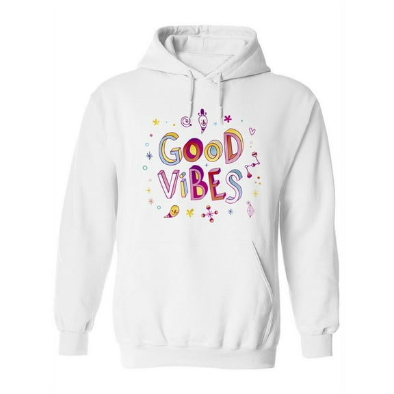 Good Vibes Colorful Design Hoodie Women -Image by Shutterstock, Female Medium