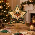 thumbnail image 3 of Clearance! DIY Beaded Christmas Tree Star Topper, Christmas Diamond Art Kit for Adults, DIY Pearls Rhinestone Craft, Gold Spiral Tree-Top Base, Christmas Tree Topper Holiday Party Decor (Reindeer), 3 of 8