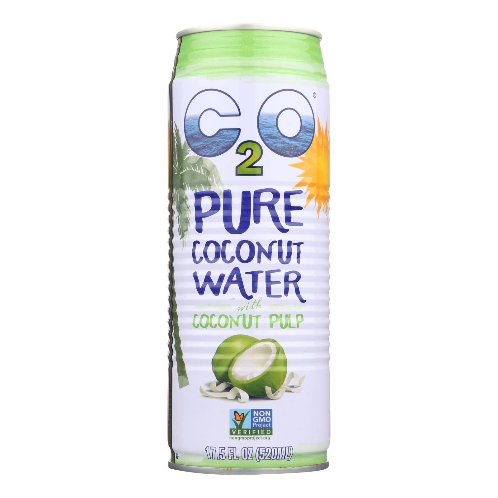 C2O Pure Coconut Water Pure Pulp Coconut Water Case of 12 17.5 fl oz