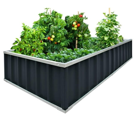 Extra-thick 2-Ply Reinforced Card Frame Raised Garden Bed Galvanized Steel Metal Planter Kit Box Grey 68