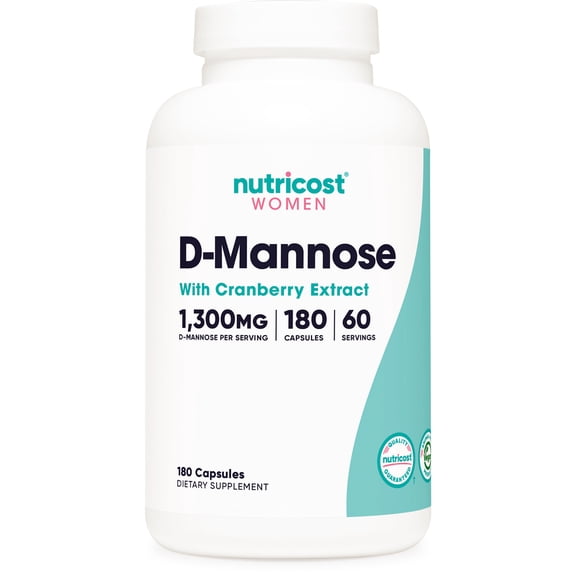 Nutricost D-Mannose with Cranberry Extract for Women 1300mg 180 capsules