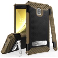 Galaxy J3 2018 Case, Tri-Shield Rugged Cover [with Metal Kickstand + Wrist Strap Lanyard] for Samsung Galaxy J3 (2018) SM-J337A, J337