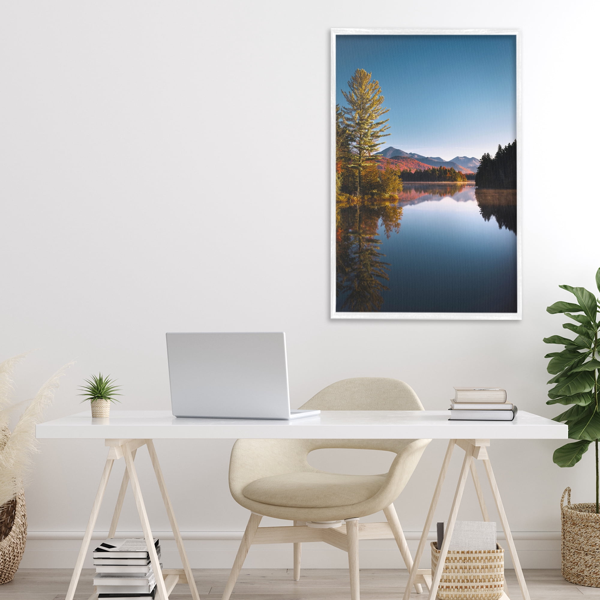 Stupell Industries Autumn Morning Wilderness White Framed Giclee Art, design by Jonathan Zaharek
