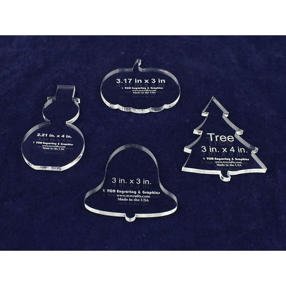 Holiday 4 Piece Sampler Set 1/4" Acrylic Templates