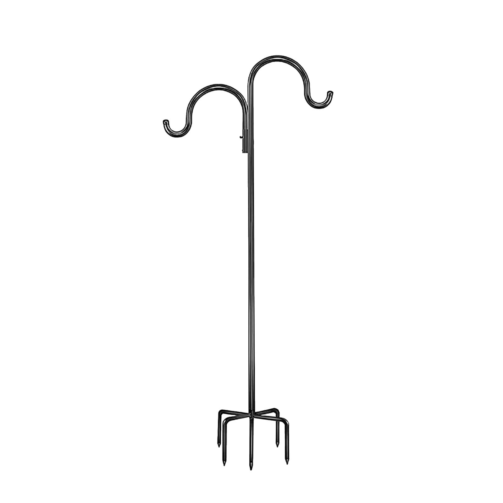 Hxlazmoo Outdoor Hummingbird Feeder Hanging Hook with Double Hooks & 5-Prong Base - Adjustable Garden Iron Bracket for Bird Houses, Planters, Lights (Assembly Required, 160×54cm)