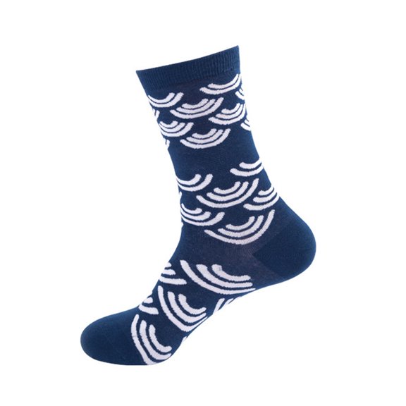 Penkiiy Middle Socks for Men Women Mens Unisex Gifts Printed Casual Winter Warm Cotton Socks Knit Soft Long Socks Navy Socks