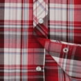 thumbnail image 6 of Coevals Club Men's Western Shirt Cowboy Plaid Country Pearl Snap Button Long Sleeve Two Pockets Work Shirts 27 Red White Small, 6 of 7