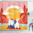 thumbnail image 1 of Ambesonne Beach Shower Curtain, Summer Cartoon Young Couple, 69"Wx84"L, Multicolor, 1 of 3