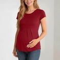 thumbnail image 2 of Bovxnpu Womens Maternity Shirts Maternity Short Sleeve Ruched Fashion Comfortable Top Sleepwear, 2 of 9