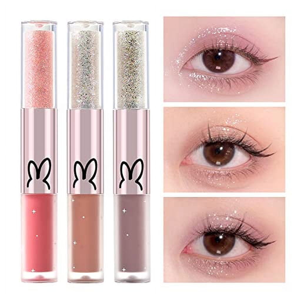 Erinde 3PCS Liquid Glitter Matte Eyeshadow, Liquid Glitter Eyeliner and  Matte Cream Eyeshadow 2 in 1, Quick Drying, Easy to Apply, Long Lasting  Korean