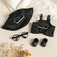 thumbnail image 4 of 6.7in/17cm Doll Clothes Set, 4 PCS Fashion Outfit Includes Hat, Bib Pants, Glasses, Shoes, Cute Collectible Doll Accessories Unique Style, 4 of 4