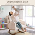 thumbnail image 5 of HARBOURSIDE Nursery Rocking Chair, Nursing Rocking Chair for Living Room, Indoor Modern Glider Rocker Chair w/Pillow, High Back Padded Seat Side Armchair,Beige, 5 of 9