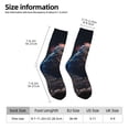 thumbnail image 2 of Pofeuu White Purple Flower Chicken Print Crew Socks, Adult Running Hiking Socks for Youth and Adult, 2 of 6