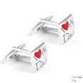 thumbnail image 3 of Gemelos con texto «I Love My Dad» para hombre, de cobre bañado en plata, 3 of 3