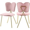 thumbnail image 2 of Meridian Furniture Angel Pink Velvet Dining Chair with Gold Finish (Set of 2), 2 of 8