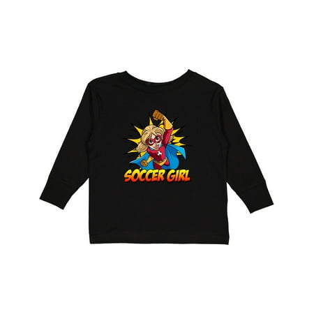 

Inktastic Soccer Girl Superhero Gift Toddler Toddler Girl Long Sleeve T-Shirt
