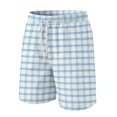 thumbnail image 4 of Satingcolo Men's Soft Daily Wear Shorts Elastic Mid Waist Summer Fall Outfits Jogging Athletic Shorts Work Out Trunks With Pockets Light Blue S, 4 of 5