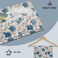 thumbnail image 6 of Blue Floral Dish Drying Mats for Kitchen Counter, Vintage Flower Botanical Brown Leaves Classic Absorbent Coffee Bar Mat with Non-slip Rubber Backed Quick Drying Dish Rack Pad 16"x18", 6 of 9