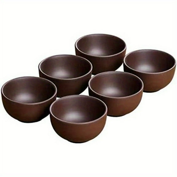 Purple Sand Kung Fu Tea Tasting Cup Set of 6 Small Ceramic Tea Bowl Cup